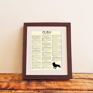 The Raven - Edgar Allan Poe - Quoth the Raven - Nevermore - DIGITAL DOWNLOAD - library art - classroom wall art - english teacher - poetry