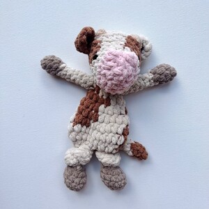 Cow Snuggler | Western nursery decor | cow lovey | baby cow | farm nursery decor | brown and cream cow toy | gift for newborn baby