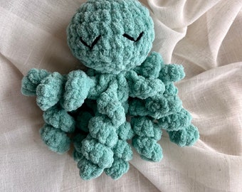 Handmade Plush Octopus Toy, Jungle Green, NICU Baby Gift