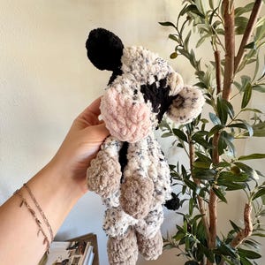 Cow Snuggler | Western nursery decor | cow lovey | baby cow | farm nursery decor | black and white cow toy | gift for newborn baby
