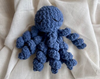 Blue Octopus Plushie, Handmade Sea Creature Toy, NICU Baby Gift
