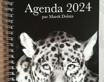 2024 illustrated spiral diary - Animal theme - 54 pages - 13 x 19.3 cm