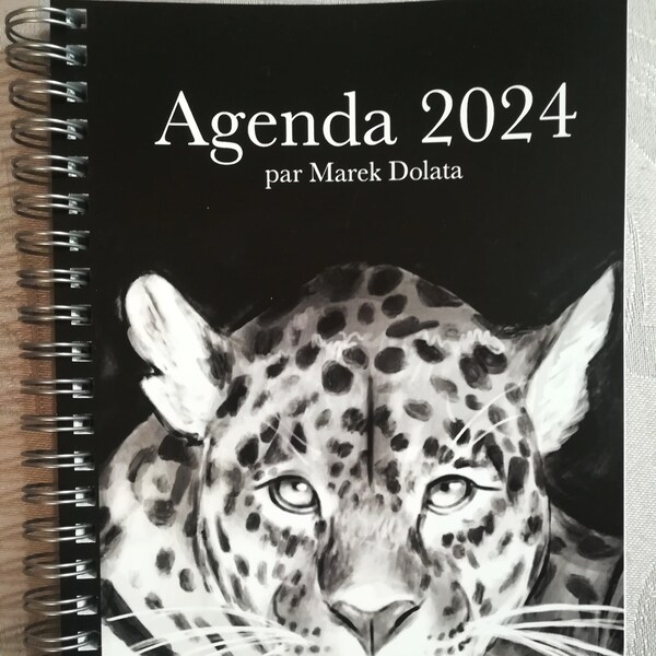 Agenda 2024 illustré à spirale - Thème animaux - 54 pages - 13 x 19,3 cm