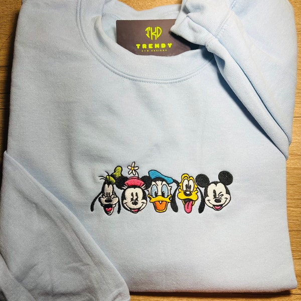 Mickey and Friends Crew Sweatshirt Unisex - Mickey and pals Inspired Sweatshirt - Mickey and Friends Embroidered Tshirt- Crewneck Hoodie