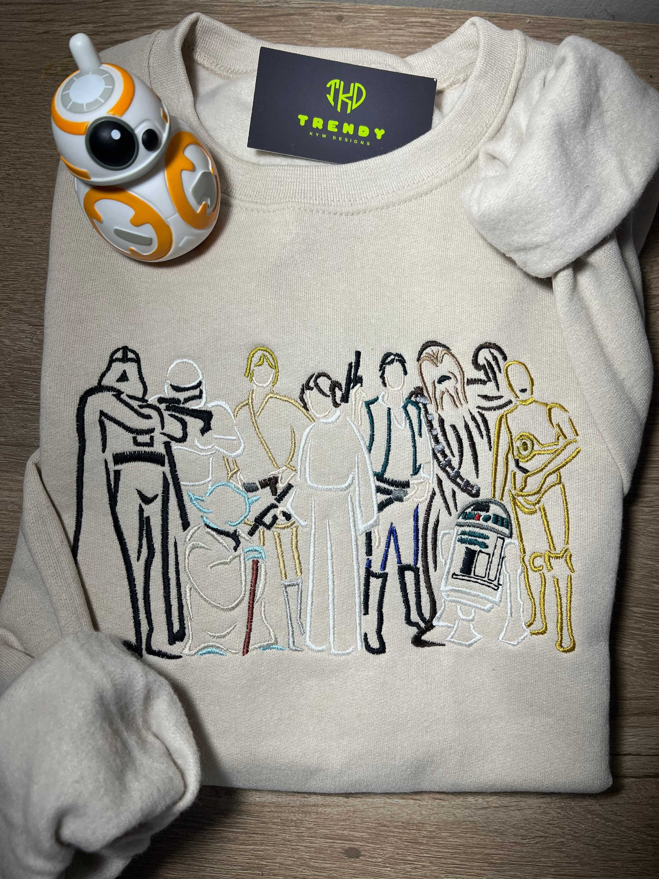 Starwars Embroidered Sweatshirt Etsy 