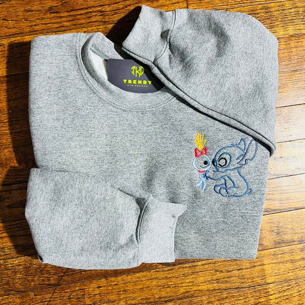 Stitch and Scrump Sweatshirt- Lilo and Stitch Inspired Sweatshirt - Embroidered Tshirt Lilo - Stitch Crewneck Hoodie