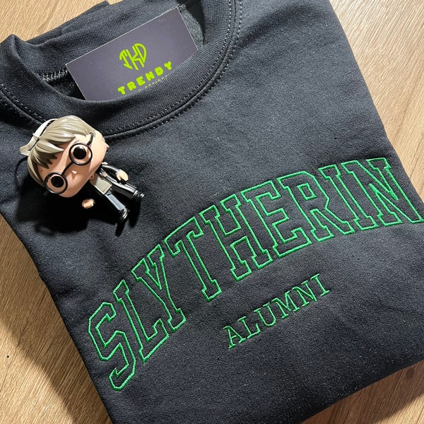 Wizard School Sweatshirt- Movie HP ambitious inspired Sweatshirt - Embroidered Sweatshirt Snake- Alumni Harry Crewneck Hoodie