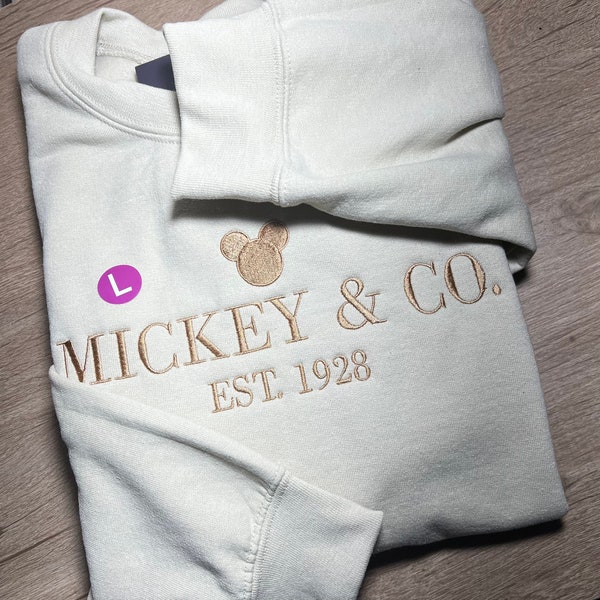 Mickey Co Disney Inspired Sweatshirt - Mickey Mouse Gold Embroidered tee-Mickey Hoodie- Mickey Mouse Disneyland