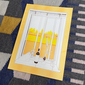 Risograph Print on 10.5x15&quot; 80lb White Cover Stock | &quot;Jersey Looking North&quot;