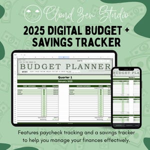 2025 Digital Budget & Savings Planner | Budgeting Spreadsheet | Savings Goal Planner