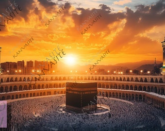 Kaaba Picture Digital Download, Holy Kaaba in Makkah digital Photo Islamic Home Decor Religious Gift Muslim Wall Decor Mosque Art Eid