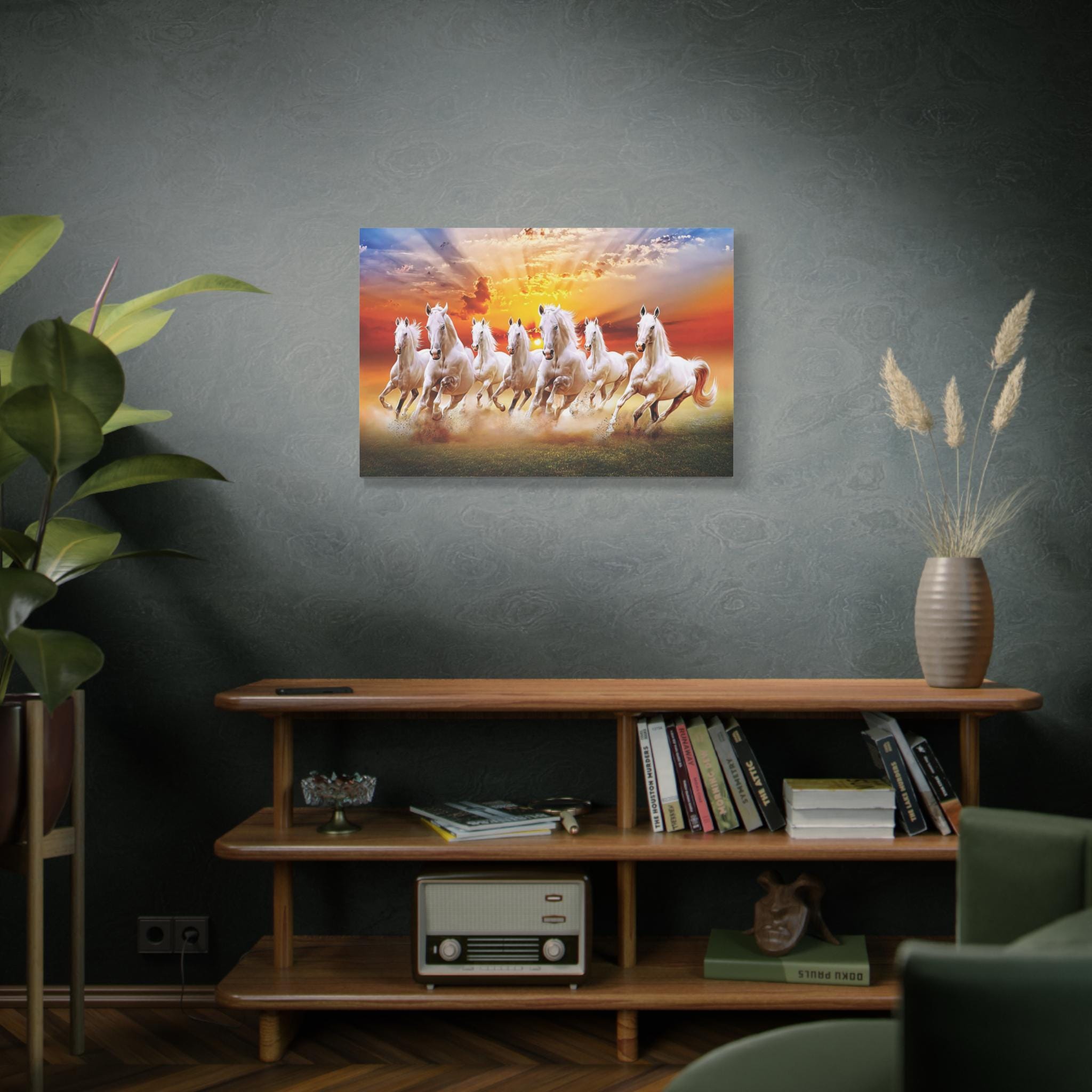 Toile 7 Course Chevaux Tenture Murale Vaastu Peinture Pour