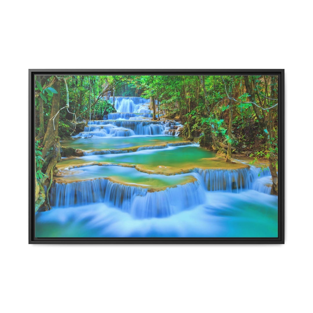 Forest Canvas Wall Art | Waterfall Pictures | Large Forest Waterfall ...