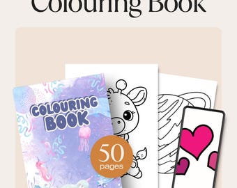 50 Page Printable Coloring Book for Adults & Kids | Digital Download PDF | Mindfulness, Relaxation, Stress Relief Art Therapy