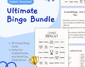 Fußball Bingo Spiel | WM-Aktivität | Sportparty (Digitaler Download)
