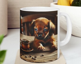 Adorable Puppy Fuel Mug: Best Birthday Gift for Coffee Lovers - Funny Dog Coffee Cup for the Exhausted - Unique!