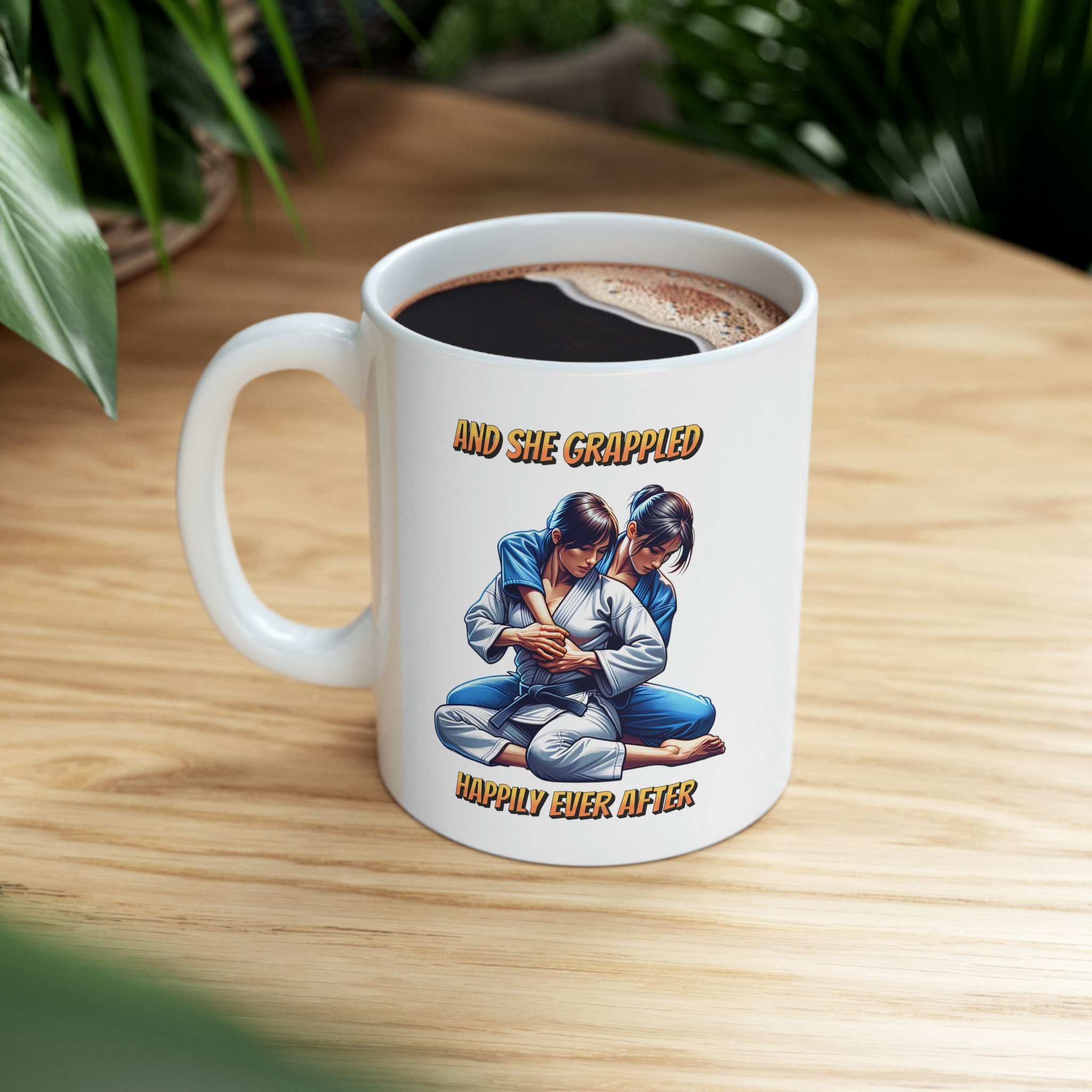 Grappled Female BJJ Grapplers Mug: and She Grappled Happily Ever After - Best ...