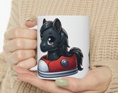 Horsing Around: Unique Horse-in-a-Shoe Mug - Best Gift for Coffee Lovers! Funny Birthday Cup for Horse Enthusiasts.