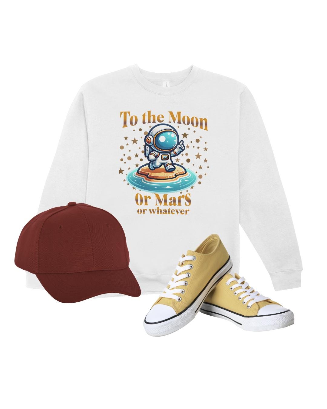 Astronaut Graphic Sweatshirt | to the Moon or Mars or Whatever Space ...