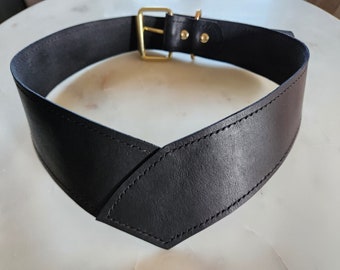 Denim Belt, 90s Curved Hipster Style | Large Brass Buckle