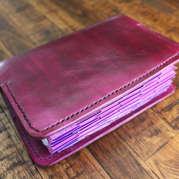 Handmade Full-Grain Leather New World Translation Bible Cover (2013 nwt) - VIOLET/PURPLE