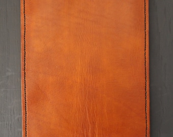 Handmade Full-Grain Leather iPad Sleeve: Thickest Vegetable Tanned Case