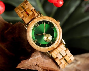 MONTRE en BOIS pour FEMME - Montre bois gravée - Montre bois femme - Montre bois personnalisée - Cadeau femme - Montre femme - cadeau fille