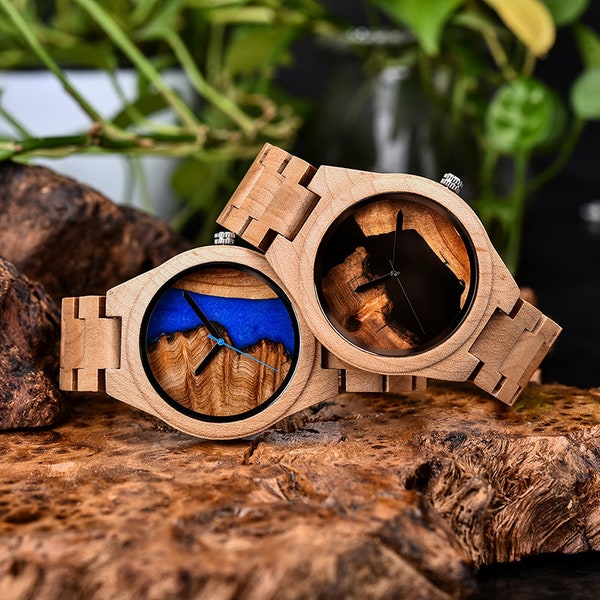 MINIMALIST WOODEN WATCH for man - Engraved Wooden Watch - Personalized Gift - Men's Gift - Birthday - Best Man - Husband - Father