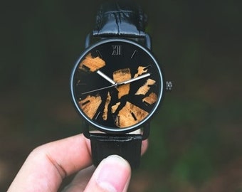 MONTRE HOMME MINIMALISTE en bois - Montre en bois gravée - Cadeau Homme - Montre en bois homme - Montre bois homme - Cadeau pour homme