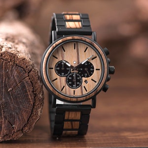 ENGRAVED WOODEN WATCH - Wooden watch for man - Wooden watch customized - Personalized gift - Wooden watch gift - Husband - Father - Friend