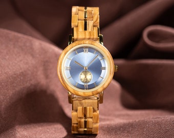 MINIMALIST WOODEN WATCH for  women - Engraved wooden watch - Wooden woman watch - Personalized wooden watch - Anniversary watch - girl watch