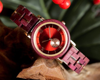 MINIMALIST WOODEN WATCH for  women - Engraved wooden watch - Wooden woman watch - Personalized wooden watch - Anniversary watch - girl watch