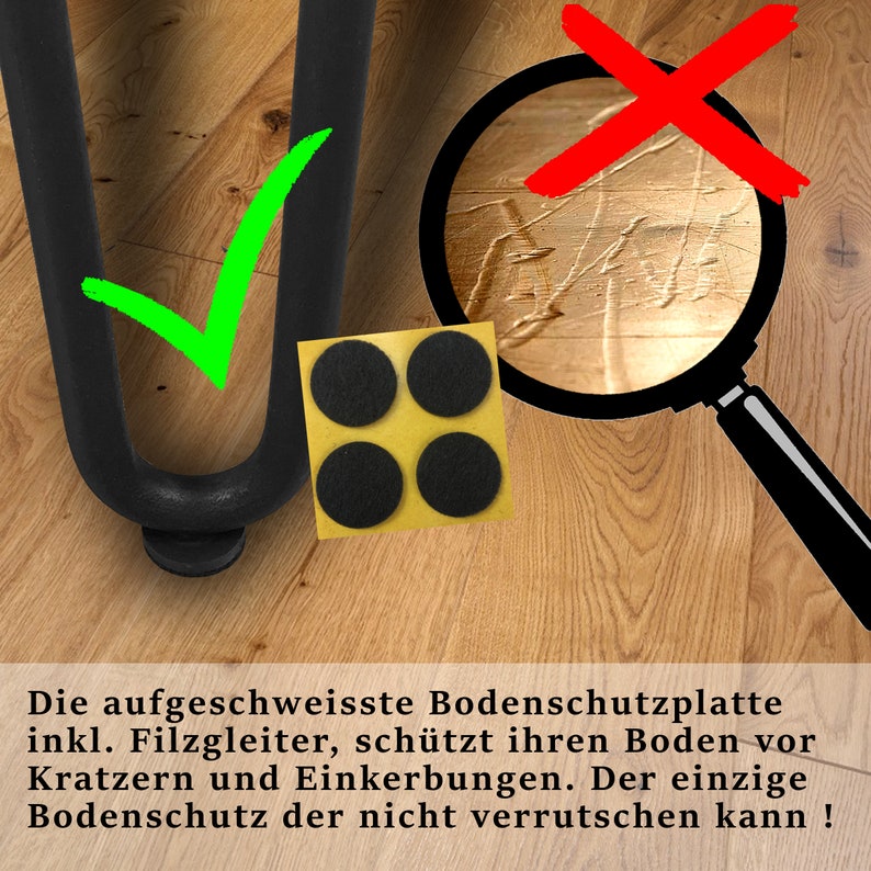 Hårnålsben 15 / 20 / 30 / 40 / 50 / 60 / 72 / 80 / 90 / 100 cm Hårnålsben Bordsben Bordsskenor Matbord Hårnålsben bild 2