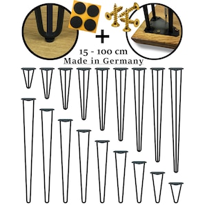 Hairpin Legs 15 / 20 / 30 / 40 / 50 / 60 / 72 / 80 / 90 / 100 cm Haarnadelbeine Hairpins Tischbeine Tischkufen Esstisch Hairpinlegs Bild 1