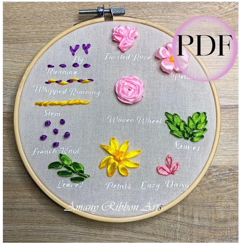 Ribbon Embroidery Stitches: Beginner's Guide PDF Pattern image 2