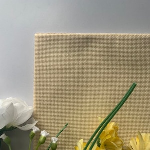 Kreuzstich Stoff, hellbeige, Kreuzstich Canvas Stoff 55x45cm, Stoff zum Nähen, AIDA 18 Count, Nadelspitzen Stoff, Hardanger