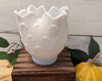 Milk Glass Rose Vessel