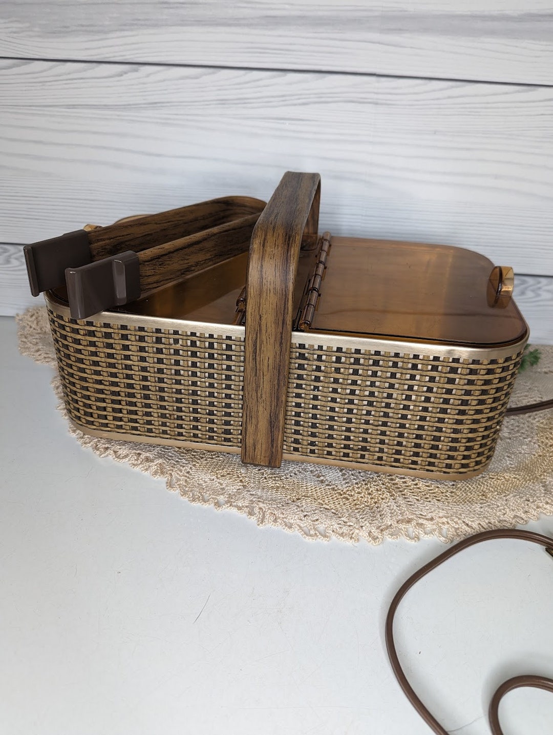 Vintage Heated Bread Basket With Handle and Tongs Etsy