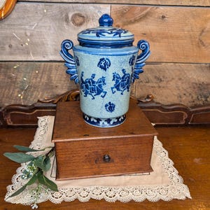 Vintage Asian Style Mustard Jar with Lid