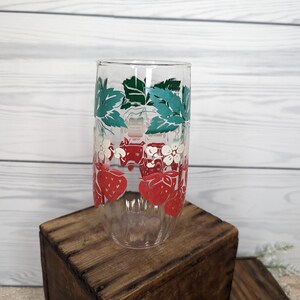 Vintage Drinking Glass with Strawberry Detail Vintage Cocktail Glass