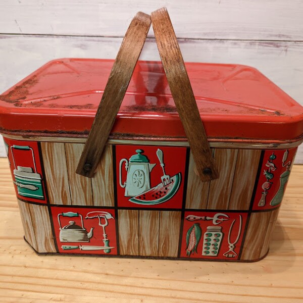 Metal Picnic Basket Etsy