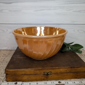 Vintage Fire King Swirl Peach Lusterware Bowl
