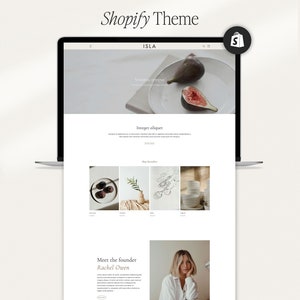 Minimalist Shopify Theme Isla Website Vorlage Boutique Luxus Einfaches Store Design Template Moderne Ästhetik Website Theme Minimal White 2.0