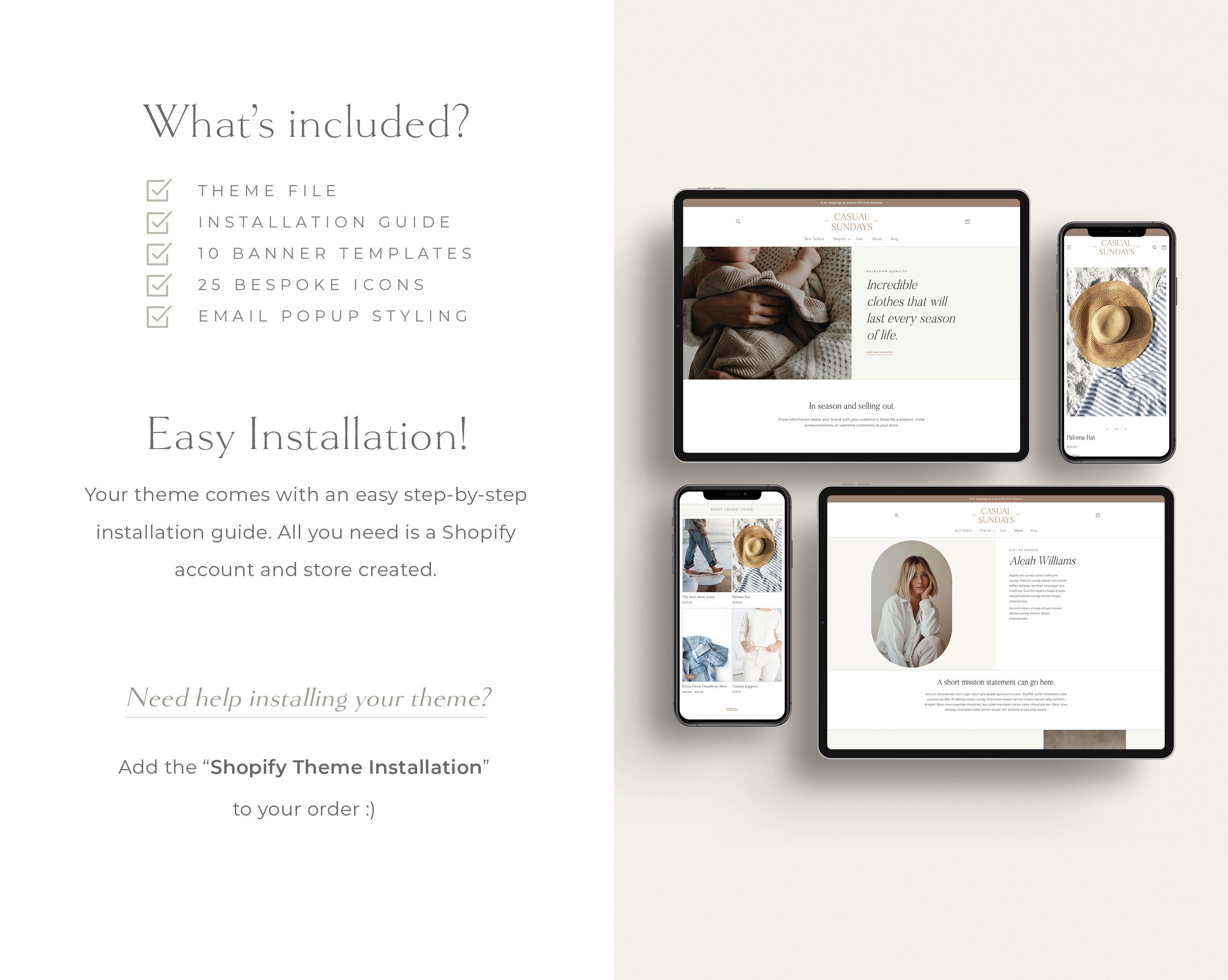 Minimal Shopify Theme Template Clothing Brown Shopify Website Clean