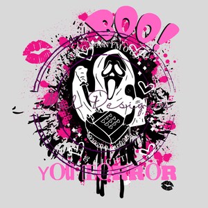 Boo You Horror Valentines day Scream PNG