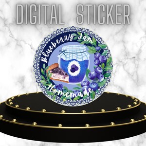 Blueberry Jam Digital Sticker PNG