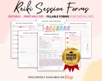 Reiki Client Forms Bundle: Printable & Fillable (Digital Download)