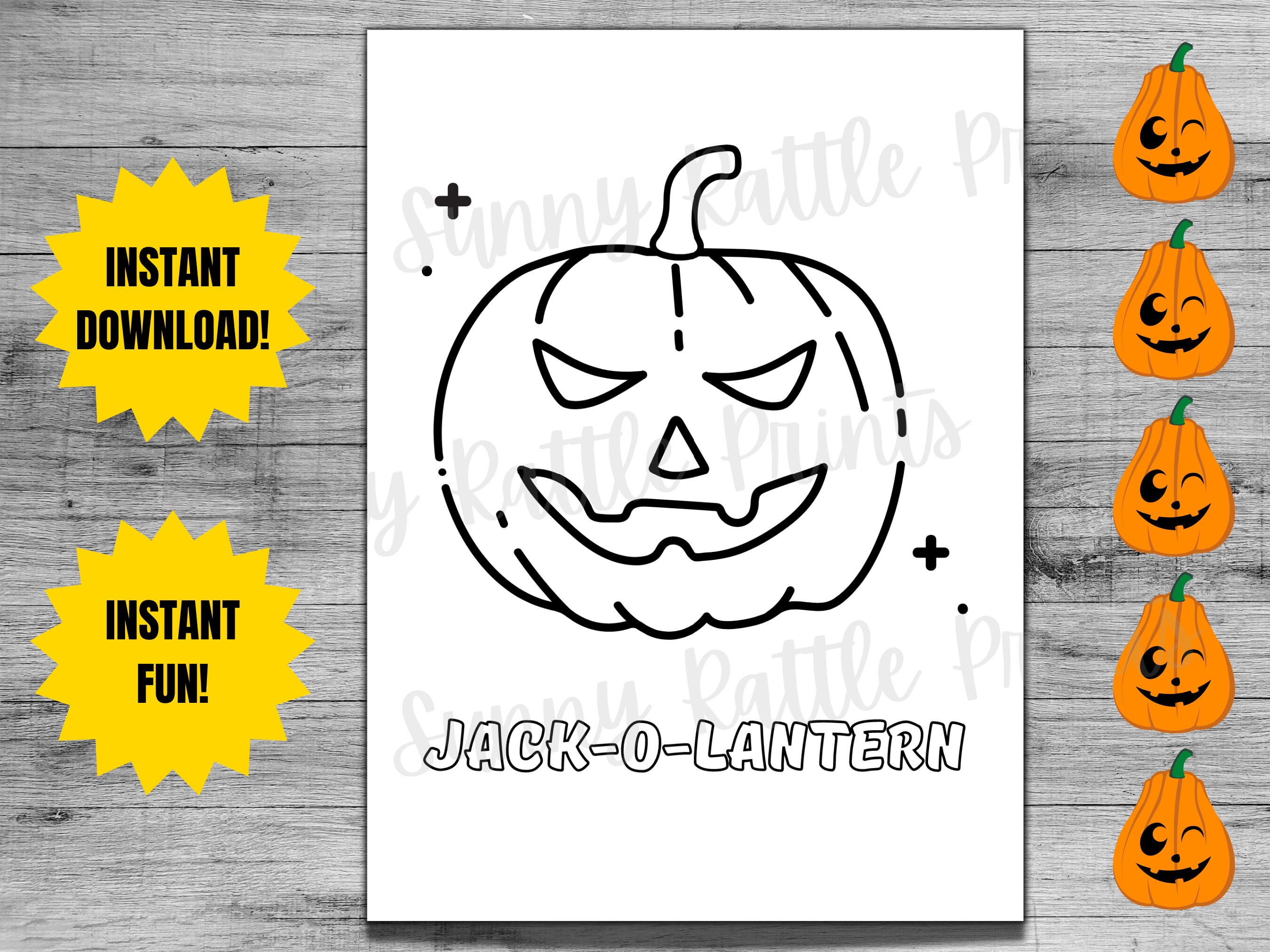 Printable Kids Halloween Coloring Sheets Halloween Craft Coloring Pages INSTANT DOWNLOAD - Etsy