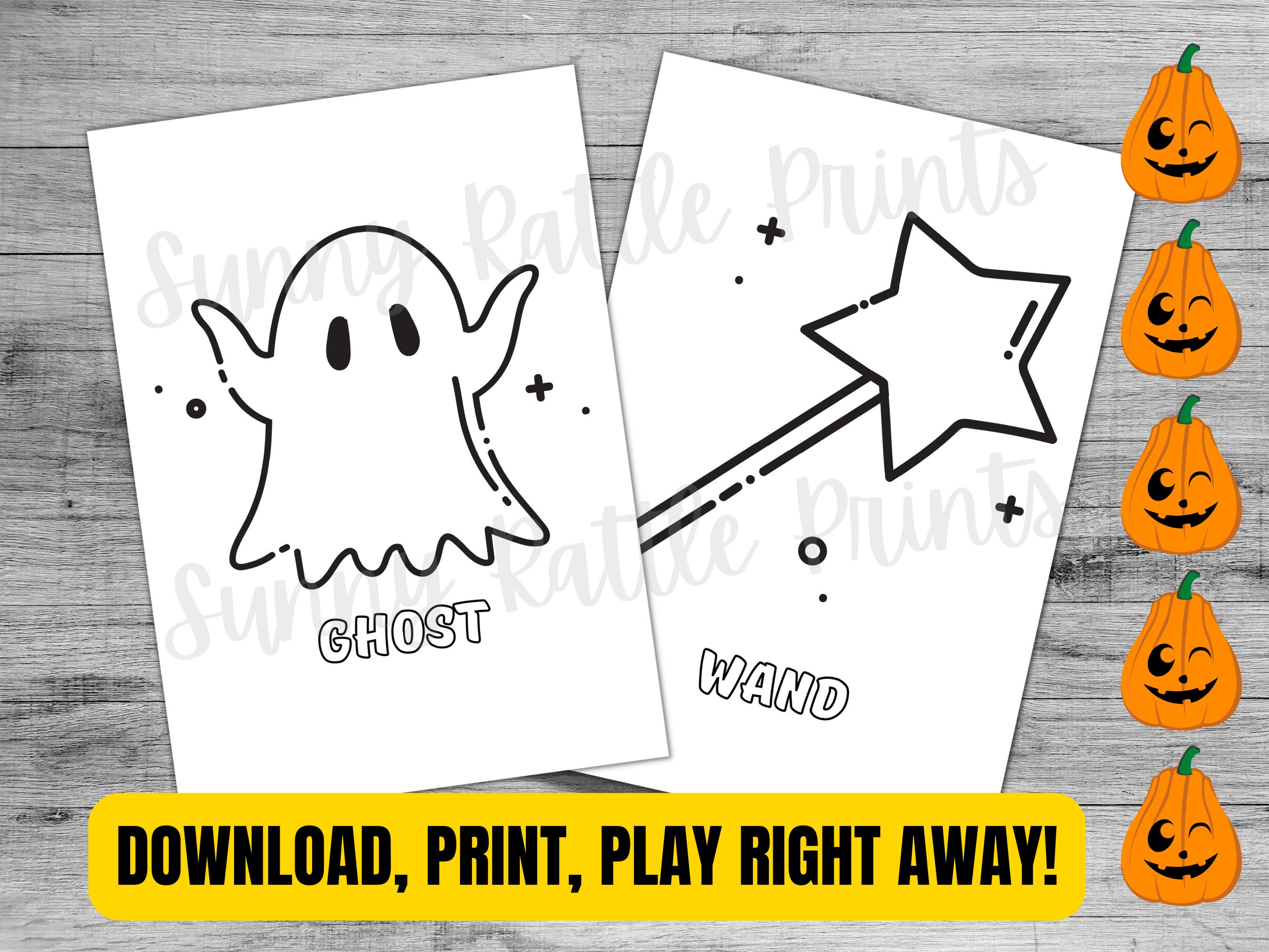 Printable Kids Halloween Coloring Sheets Halloween Craft Coloring Pages INSTANT DOWNLOAD - Etsy