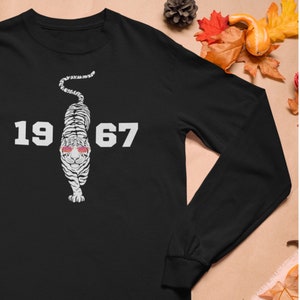 1967 Cincinnati Football | Bengal Tiger | Joe Burrow | White Font | Unisex - Men & Women Long Sleeve Tee